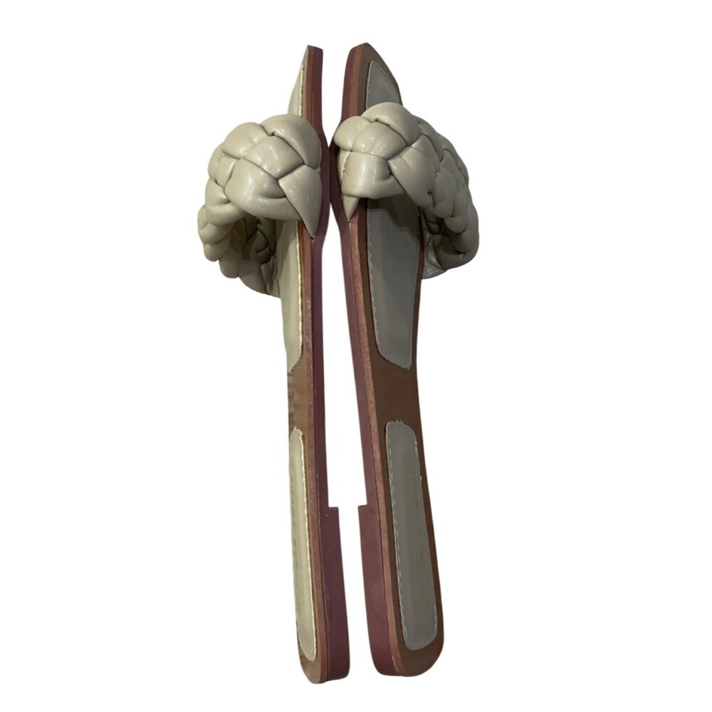 Trish Lucia Braided Slide Sandal Light Tan Size 40 (9) Square Toe - Picture 5 of 8